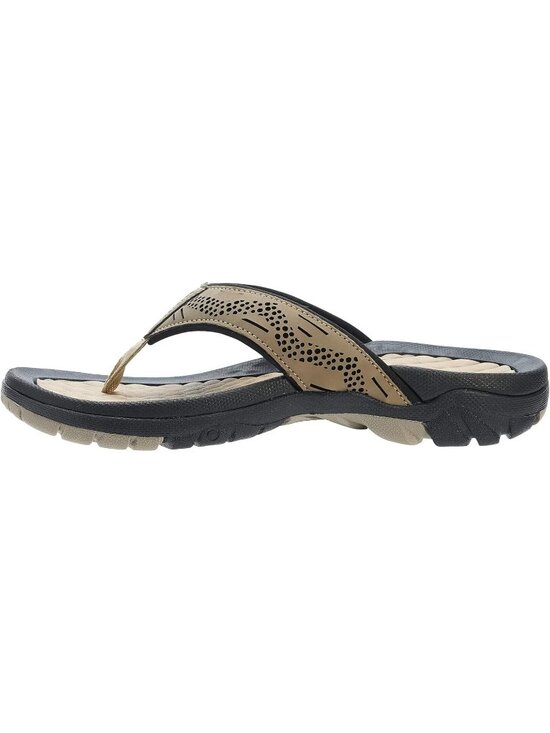 Men\'s Khaki Flip Flops | Outdoor Thong Sandals Arch Support Slip Resistant